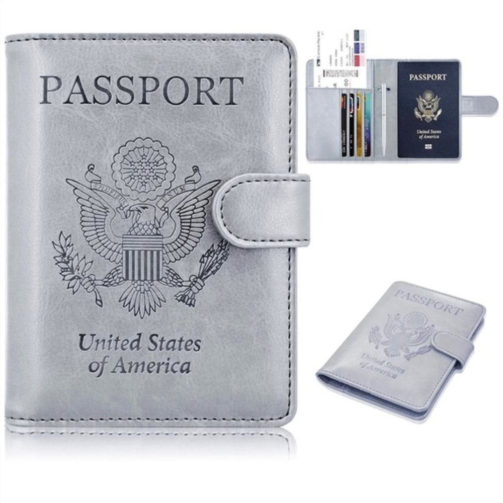 Brand New Magnetic Grey Passport Holder